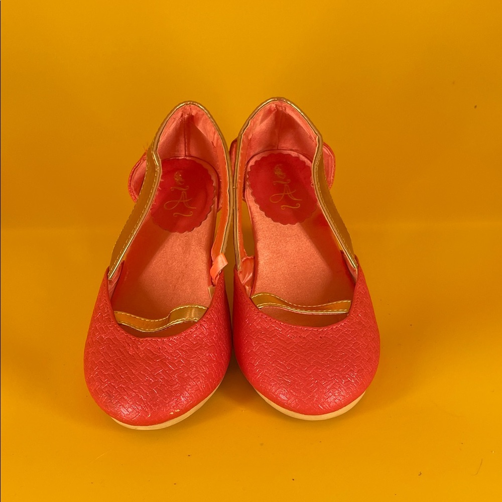 Disney Coral and Gold Kids Dress Shoes